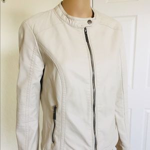 J2 by Joujou Faux White Leather Jacket